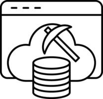 Data Mining Line Icon Design vector