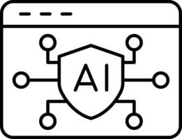 Artificial Intelligence Line Icon Design vector