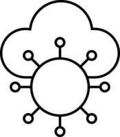 Cloud Computing Line Icon Design vector