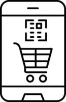 QR Code Payment Line Icon Design vector