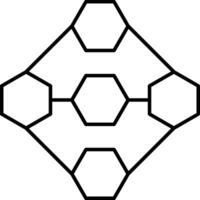 Blockchain Line Icon Design vector