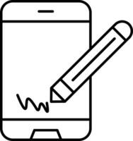 Digital Signature Line Icon Design vector
