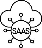 SaaS Software as a Service Line Icon Design vector