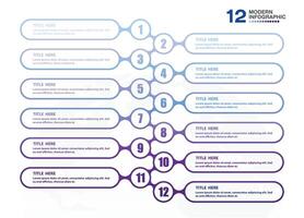 Infographic process design with icons and 12 options or steps. vector