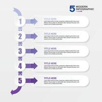 Infographic with 5 steps and business icons for presentation. vector