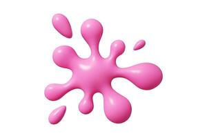 Pink liquid blob shape with 3d abstract splat design. vector
