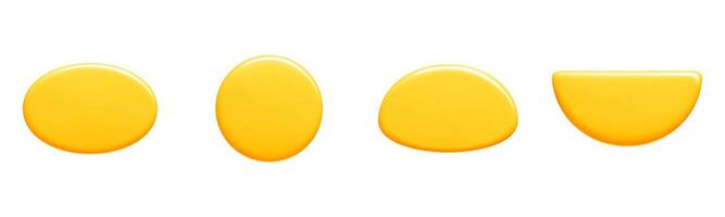 Text banner shapes in 3d bright yellow . vector