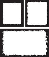 Artistic Collection of three Distressed Grunge Photo Frames Featuring Rough, Uneven Edges for Edgy and Vintage Visual Display, grunge photo frame, brush stroke vector