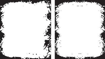 vintage Grunge Photo Frames A Collection of Four Unique, Distressed Borders Featuring Irregular, Jagged Edges and a Black-and-White Colour Scheme for Creative Visual Projects vector