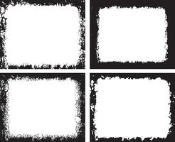 order Designs, Featuring Four dynamic Collection of Intricate Grunge Bique Rectangular Frames with Distressed Textures, Including Cracks, Splats, vector