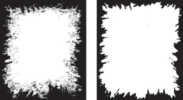 Dynamic Dual Grunge Photo Frames set Featuring Rough, Splattered Borders and Jagged Edges for an Edgy and Artistic Display vector