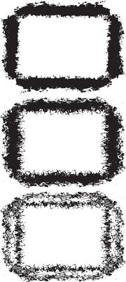 a set of four black and white grunge frames, Distressed and Cracked Borders for Artistic and Bold Visual Displays
