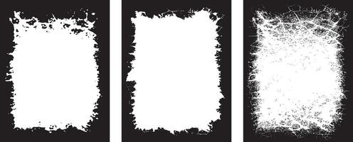 Distressed Grunge Photo Frames with Cracked and Weathered Textures for Artistic and Edgy Visual Displays vector