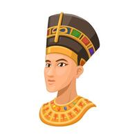 Nefertiti Queen Of Egyptian Head Figure Character Illustration vector