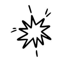Doodle explosion splash, burst, spark. Hand drawn icon vector