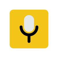 colorful flat icon design for record mike mobile application vector
