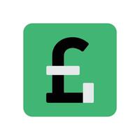 colorful flat icon design for pound currency mobile application vector