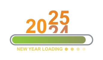 Loading 2024 to 2025 progress bar. Happy new year 2025 welcome. Year changing from 2024 to 2025. end of 2024 and starting of 2025. Almost reaching New Year Wishes 2025. start goal and planning. vector