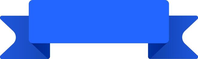 Horizontal blue ribbon banner featuring elegantly folded ends, creating ample copy space for celebratory text or design elements, isolated against a clean white background vector