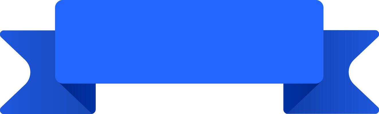 Horizontal blue ribbon banner featuring elegantly folded ends, creating ample copy space for celebratory text or design elements, isolated against a clean white background