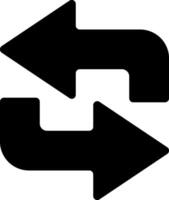 Two black arrows are rotating counterclockwise, exchanging data or information, symbolizing a continuous process of sharing and reciprocity on a clean white background vector