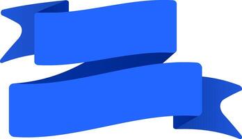 Two slightly waving blue ribbons are partially overlapping, creating a large copy space area suitable for adding custom text or design elements on a clean white background vector