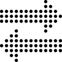 Two black dotted arrows pointing in opposite directions symbolize opposing forces, choices, and the two way exchange of information, illustrating conflict and decision making dynamics vector
