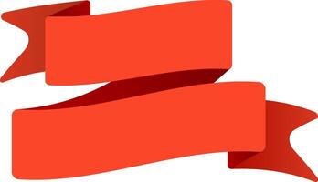Two vibrant, flowing red ribbons create an elegant and dynamic display, providing plenty of copy space against a bright, clean white background, perfect for various design applications vector