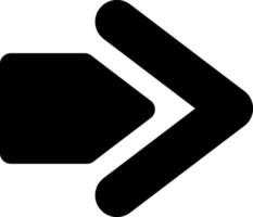 Bold double black arrow pointing right, symbolizing dynamic progress and forward movement. This graphic element conveys direction, growth, and achievement in a clean, modern design vector