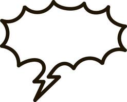 Jagged speech bubble with a lightning bolt tail adds a dynamic and energetic feel to communication, conveying excitement, urgency, or a powerful message vector