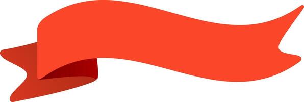 Red ribbon waving elegantly in the wind, perfect for adding a touch of celebration or festivity to designs, presentations, or creative projects vector