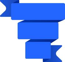 Blue ribbon banner waving and folding, creating a dynamic and eye catching design element on a clean white background, perfect for highlighting important information or adding a decorative touch vector