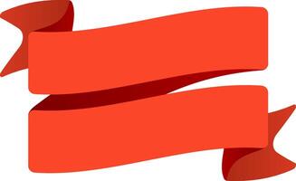 Two slightly waving red ribbons are overlapping each other, creating an ideal space for adding custom text or design elements on a clean white background vector