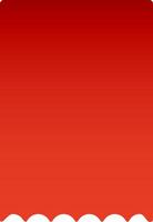 Simple yet evocative design featuring a vibrant red gradient background with a contrasting white scalloped border, suggestive of clouds, rolling hills, or a decorative edge vector