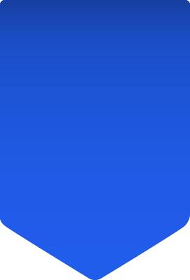 Simple blue bookmark or ribbon pointing downwards, featuring a subtle gradient effect from top to bottom, perfect for marking or highlighting important information