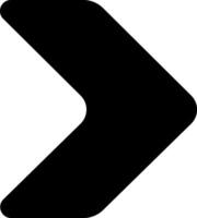 Simple black arrow pointing to the right with rounded edges, ideal for indicating direction, progress, or navigation on a clean white background vector