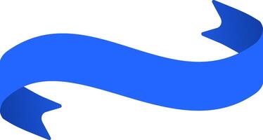 Waving blue ribbon banner floating on a white background, creating a sense of celebration, achievement, or special occasion, perfect for adding a touch of elegance and distinction to designs vector