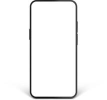 Realistic smartphone with blank white screen displaying, perfect for showcasing mobile apps, websites, or user interfaces on a clean white background with subtle shadow vector