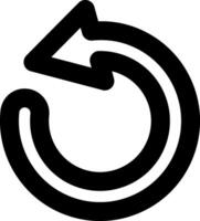 Bold black circular arrow represents concepts like refresh, reload, rotation, repeat, or cycle, conveying a sense of continuous process or action vector