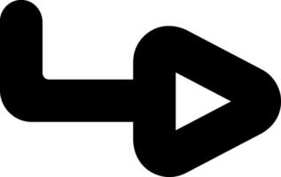 Simple black play button icon with rounded corners pointing to the right, isolated on a white background, ideal for multimedia interfaces and players vector