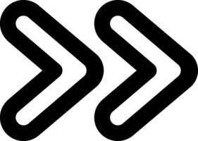 Two thick black arrows are pointing to the right, symbolizing forward movement, progress, and the concept of next or continue, ideal for user interfaces and digital design vector