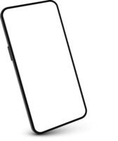 Realistic smartphone mockup featuring a blank white screen on a white background with subtle shadow, ideal for showcasing mobile apps, websites, or user interfaces vector