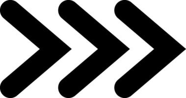 Three bold black arrows pointing right against a pristine white background, creating a striking and dynamic visual element that embodies simplicity and modern design vector