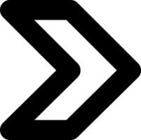 Bold black arrow pointing right, representing forward movement and progress, set against a clean white background, creating a modern and minimalistic design element vector