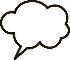 Simple line drawing of a blank thought bubble representing thinking, brainstorming, and expressing opinions, creating a space for dialogue and idea exchange vector