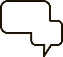 Two empty speech bubbles connecting together, symbolizing an ongoing conversation, exchanging ideas and information in a dynamic dialogue or discussion vector
