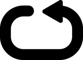Black undo arrow creating a circular shape, representing concepts of repetition, updating, and returning, set against a clean white background for a modern, minimalistic look vector
