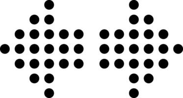 Two black diamond shapes are created using a pattern of circles, evoking a sense of symmetry and modern design on a clean white background, suitable for various design projects vector