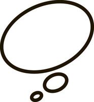 Simple, empty thought bubble with two smaller circles at the bottom, creating a visual representation of thinking, ideas, and communication vector
