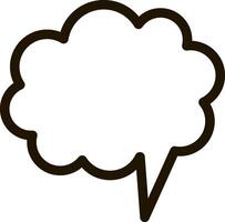 Empty thought bubble with a pointy tail invites viewers to imagine their own thoughts, ideas, or conversations, representing communication, brainstorming, and self expression vector